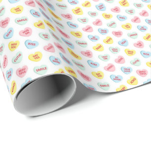 Papier Cadeau Coeurs de bonbons