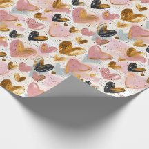 Coeurs de calèche rose et or Saint Valentin