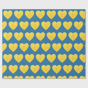 Papier Cadeau Cœurs de citron