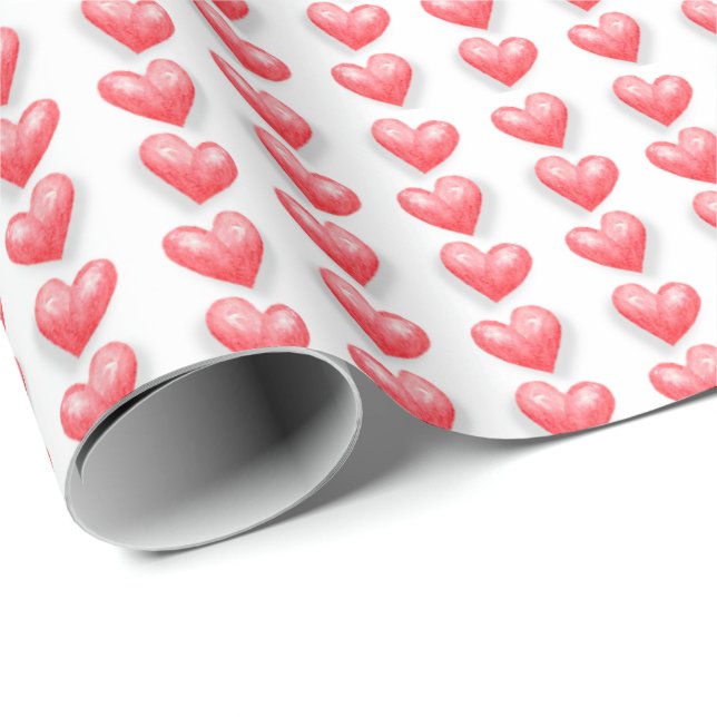 Papier Cadeau Cœurs de la Saint-Valentin  (Coin rond)