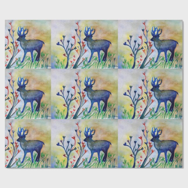 Papier Cadeau Coeurs de rennes Love Matte Wrapping Papier (Plat)