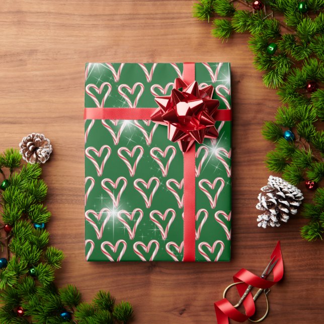 Papier Cadeau Coeurs de sucre de canne avec étoiles (Cadeau de vacances)