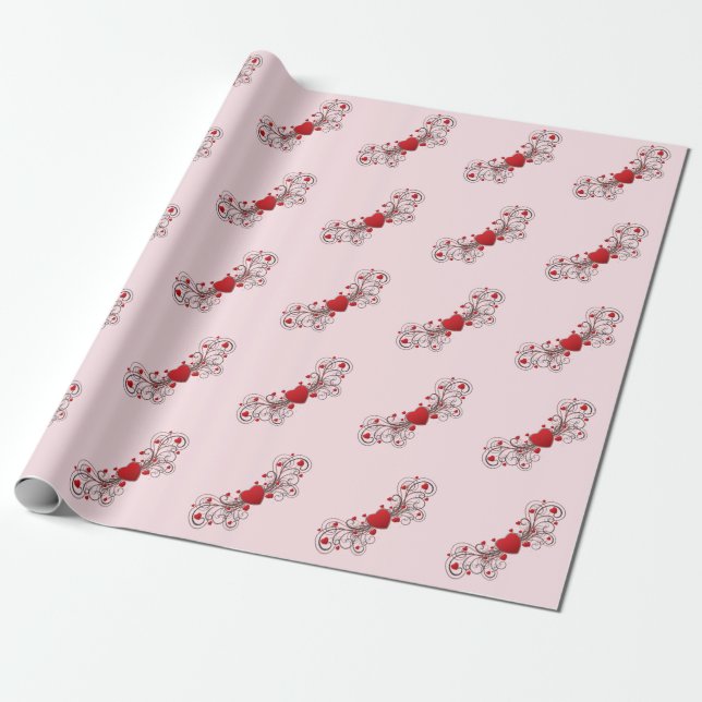 Papier Cadeau Coeurs défilés Romantique (Déroulé)