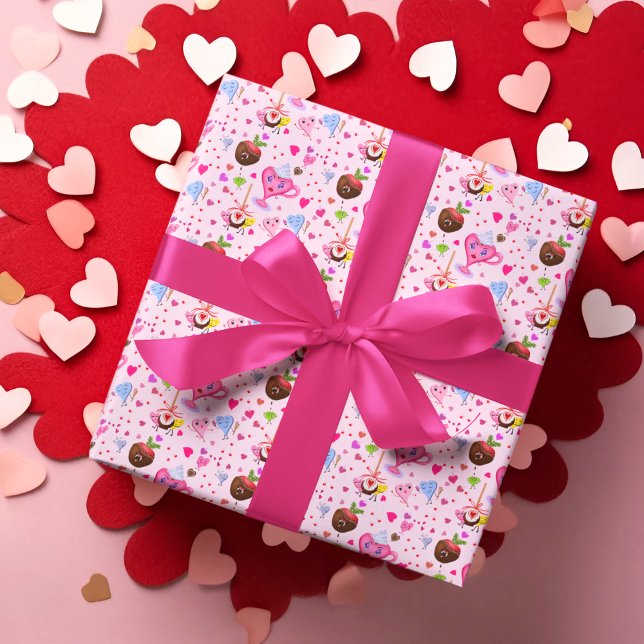 Papier Cadeau Cœurs doux célébrant partout (Créateur téléchargé)