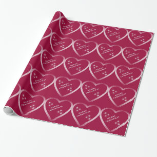 Papier Cadeau Coeurs et parties scintillantes