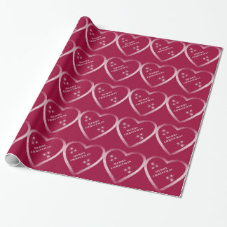 Papier Cadeau Coeurs et parties scintillantes