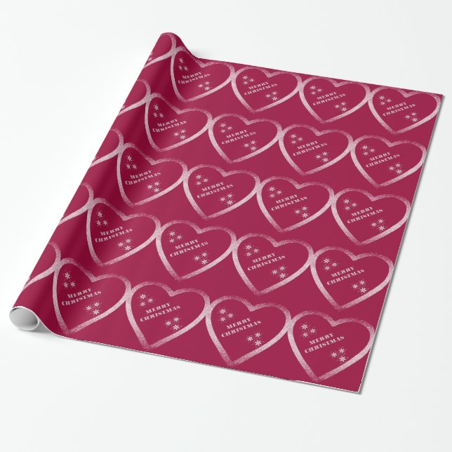 Papier Cadeau Coeurs et parties scintillantes (Déroulé)