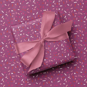 Papier Cadeau Coeurs et saupoudrer violet rose Valentine