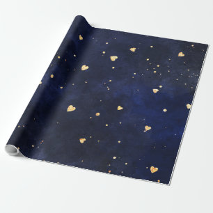 Papier Cadeau Coeurs galaxies