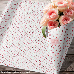 Papier Cadeau Cœurs - Ombré rouge et rose sur blanc - Rouleaux