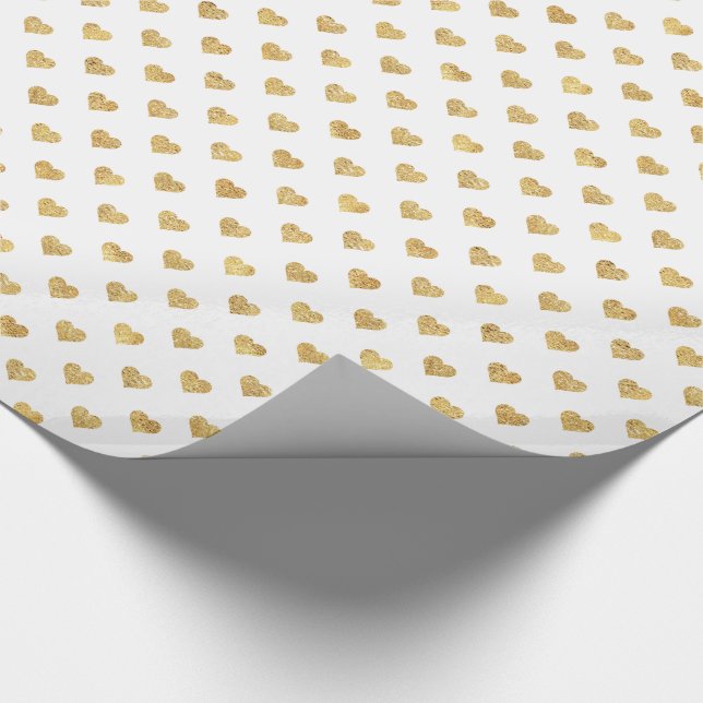 Papier Cadeau Coeurs parties scintillant or (Coin)