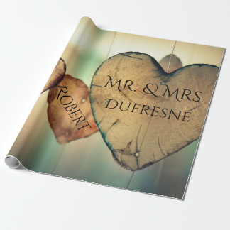 Papier Cadeau Coeurs personnalisés Mariage/Anniversaire