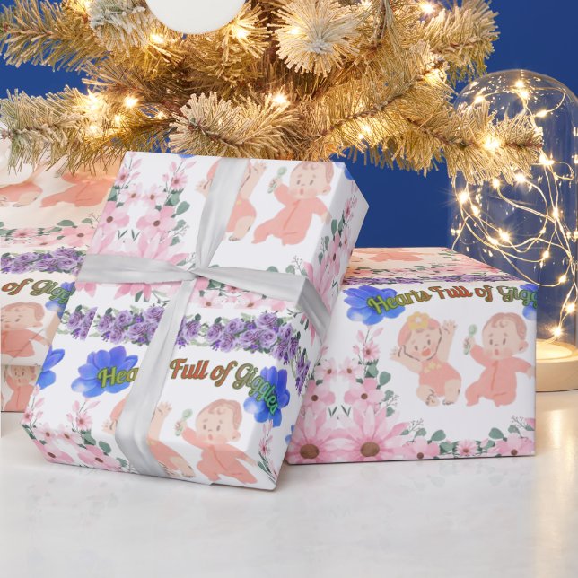 Papier Cadeau Cœurs pleins de rires (Vacances)