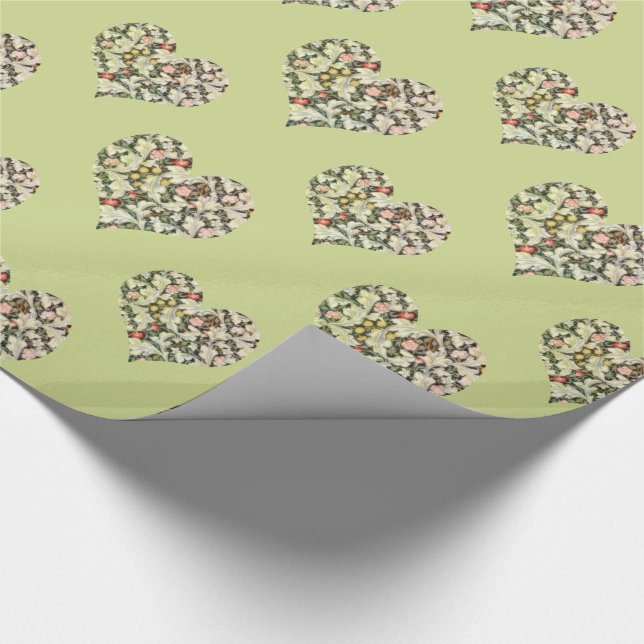 Papier Cadeau Coeurs romantiques Vintage Floral (Coin)