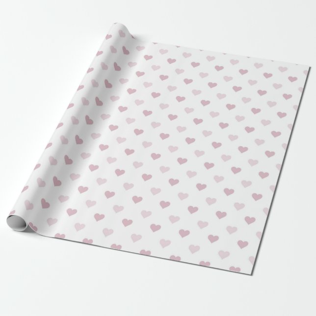 Papier Cadeau Cœurs roses (Déroulé)