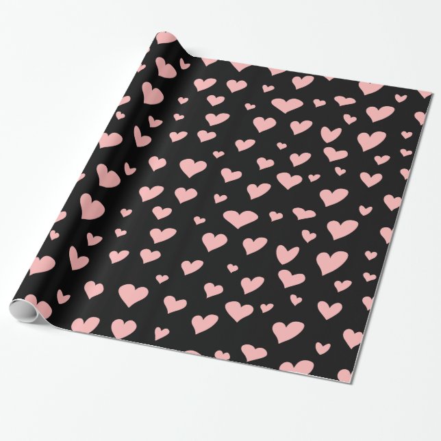 Papier Cadeau Cœurs roses (Déroulé)