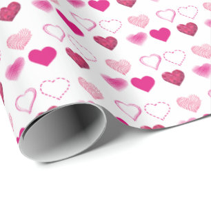 Papier Cadeau Coeurs roses Enveloppe cadeau de la Saint-Valentin