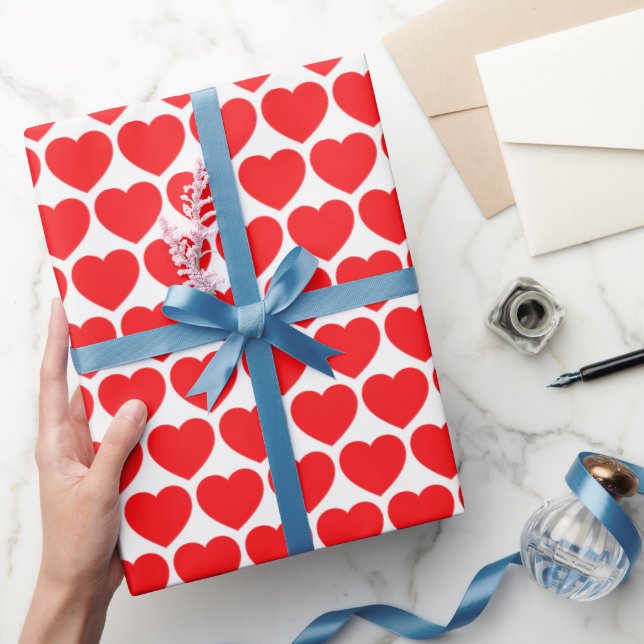 Papier Cadeau Coeurs rouges (Cadeaux)