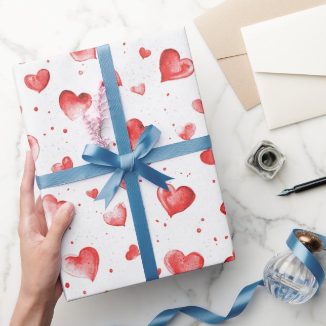 Papier Cadeau Coeurs rouges (Cadeaux)