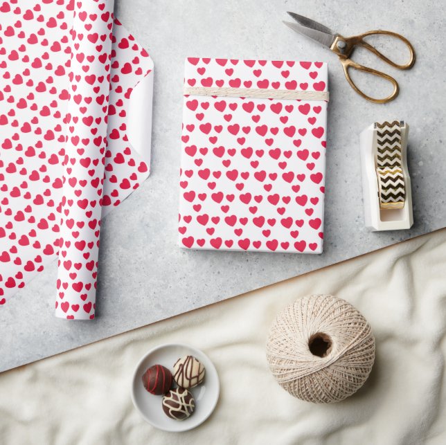 Papier Cadeau Cœurs rouges, Amour, Douce, Saint-Valentin, Chéri (Artisanat)