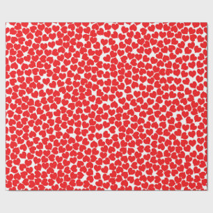 Papier Cadeau Coeurs rouges sur blanc
