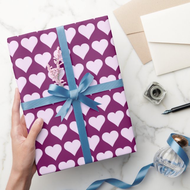 Papier Cadeau Coeurs violets violets minimes (Cadeaux)
