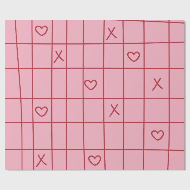 Papier Cadeau Cœurs XO (Plat)