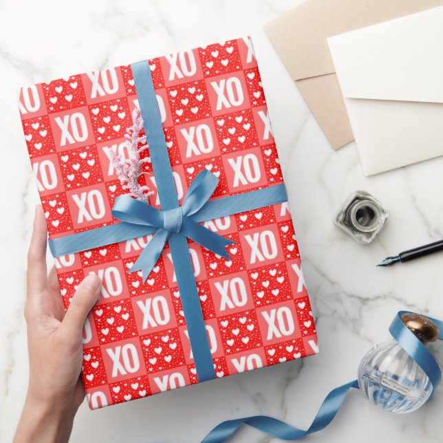 Papier Cadeau Cœurs XOXO Saint-Valentin (Cadeaux)