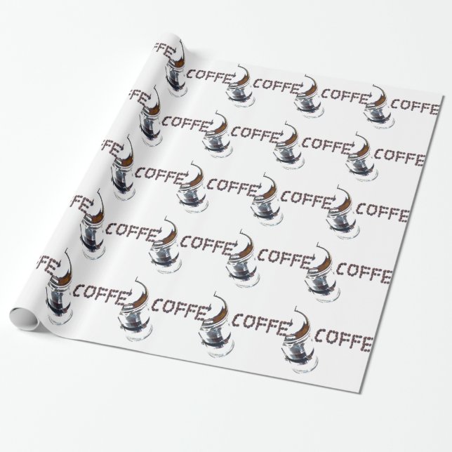 Papier Cadeau Coffee MagicEnjoy, 'première chose le matin', ' (Déroulé)
