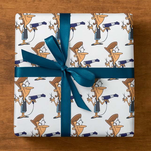 Papier Cadeau Coiffeur avec ciseaux (Créateur téléchargé)