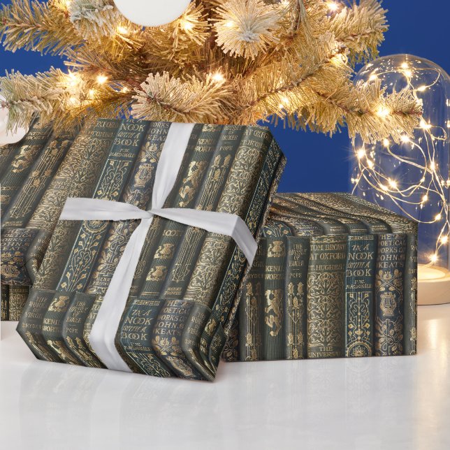 Papier Cadeau Coin de livre bibliophile (Vacances)
