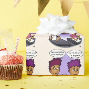 Papier Cadeau Coincé Dans Le Crayon