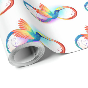 Papier Cadeau Colibri arc-en-ciel avec symbole Infinity
