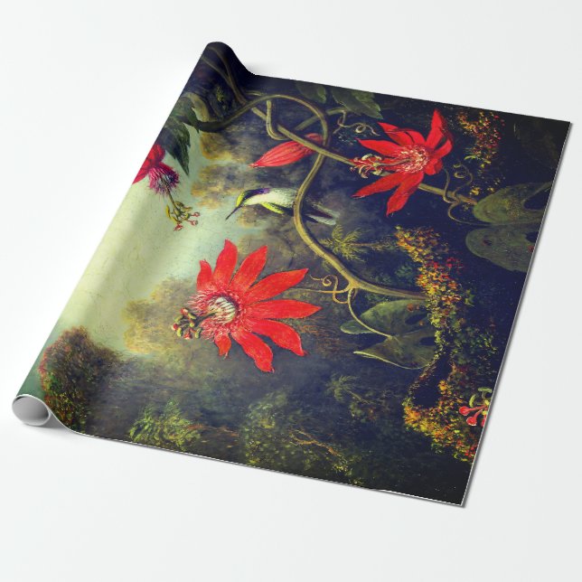Papier Cadeau Colibri et Passionnfleurs (Déroulé)