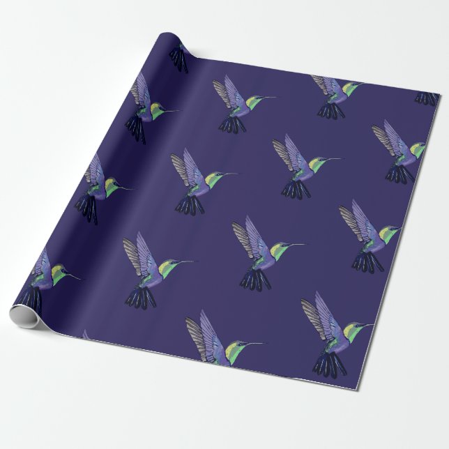 Papier Cadeau Colibri pourpre (Déroulé)