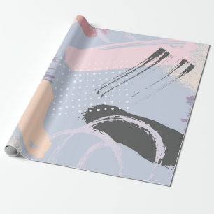 Papier Cadeau Collage de coups de pinceau aquarelle colorés