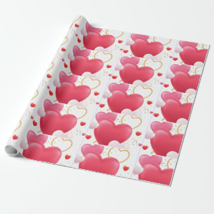 Papier Cadeau Collage des coeurs