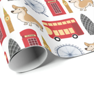 Papier Cadeau Collage d'icône de Londres