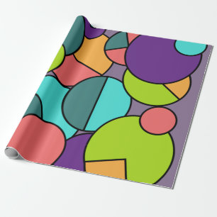 Papier Cadeau Collage du cercle moderne du milieu du siècle