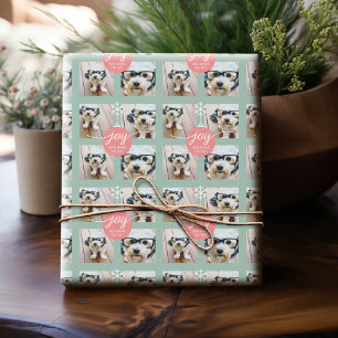 Papier Cadeau Collage Instagram 4 photos avec Joie des Fêtes Men