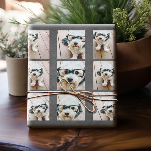 Papier Cadeau Collage Instagram avec 6 photos sur tableau noir