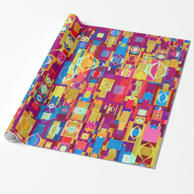 Papier Cadeau Collage Ornement (Déroulé)