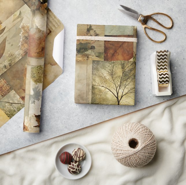 Papier Cadeau Collage papier automne (Artisanat)