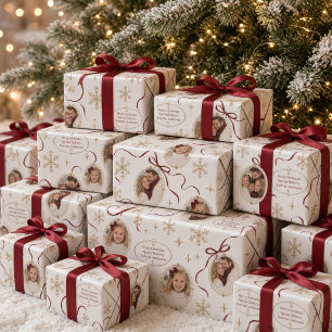 Papier cadeau Collage Photo Ruban Flocon de Neige