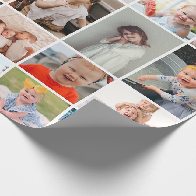 Papier Cadeau Collage photo Simple Moderne de 30 photos (Coin)