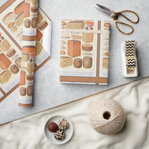 Papier Cadeau Collage vintage de fromages domestiques, Beeton, 1