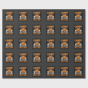 Papier Cadeau Collecteurs de bonbons Halloween Bienvenue Citroui