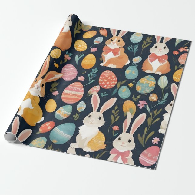Papier Cadeau Collection Bunny Boho de Pâques (Déroulé)