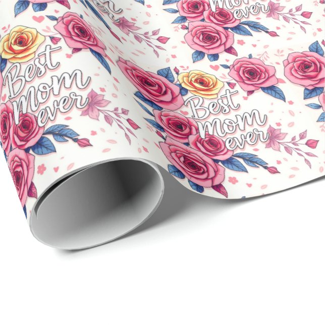 Papier Cadeau Collection de cadeaux tendance Floral de luxe (Coin rond)