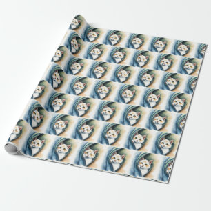 Papier Cadeau Collection de chats d'aquarelle magnifique moderne